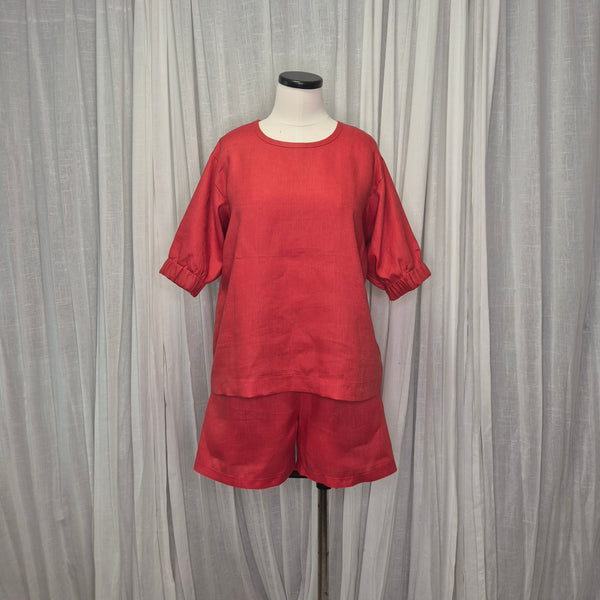 Juice Top Coral 100% European Grown Linen