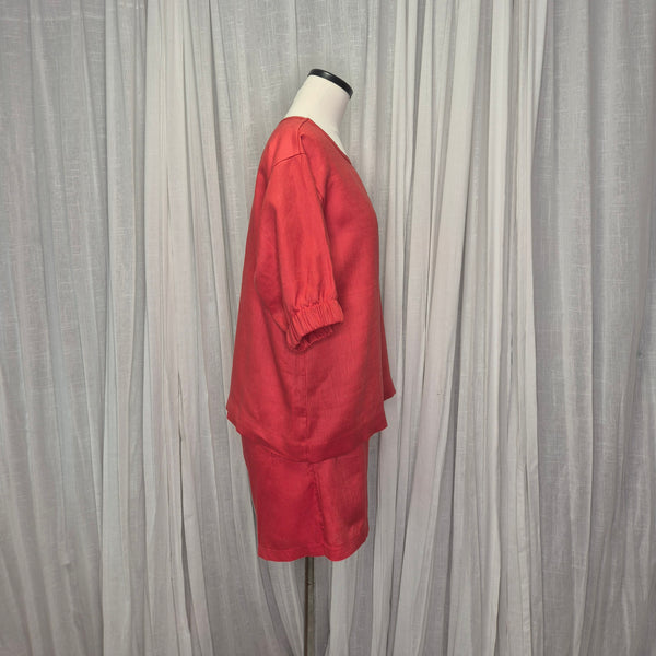 Juice Top Coral 100% European Grown Linen