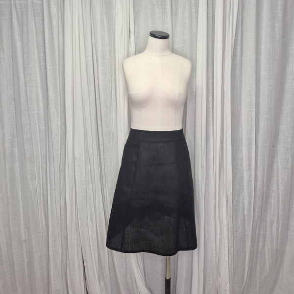 Alfred Skirt Black 100% European Grown Linen