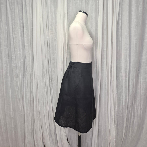 Alfred Skirt Black 100% European Grown Linen