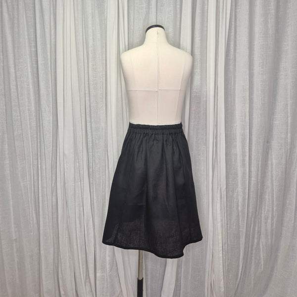 Alfred Skirt Black 100% European Grown Linen