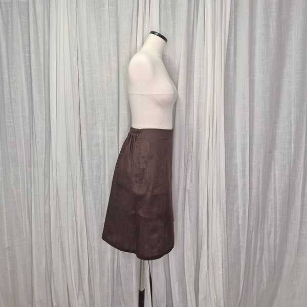 Alfred Skirt Chocolate 100% European Grown Linen