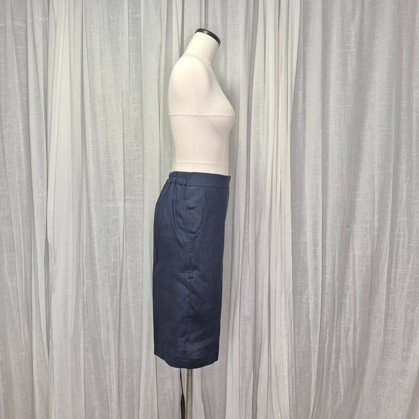 Manhattan Long Short Navy 100% European grown Linen