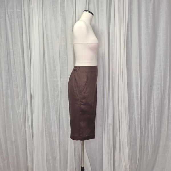 Manhattan Long Short Chocolate 100% European Grown Linen