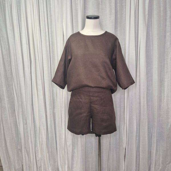 Moss Chocolate 100% European Linen