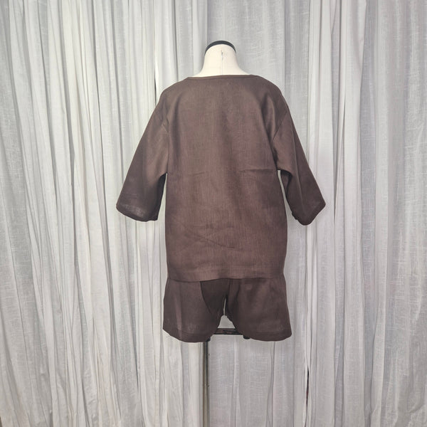 Moss Chocolate 100% European Linen