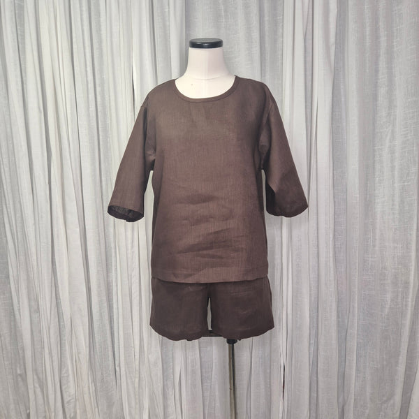 Moss Chocolate 100% European Linen