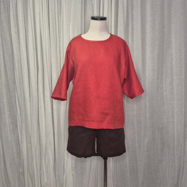 Moss Coral 100% European Linen